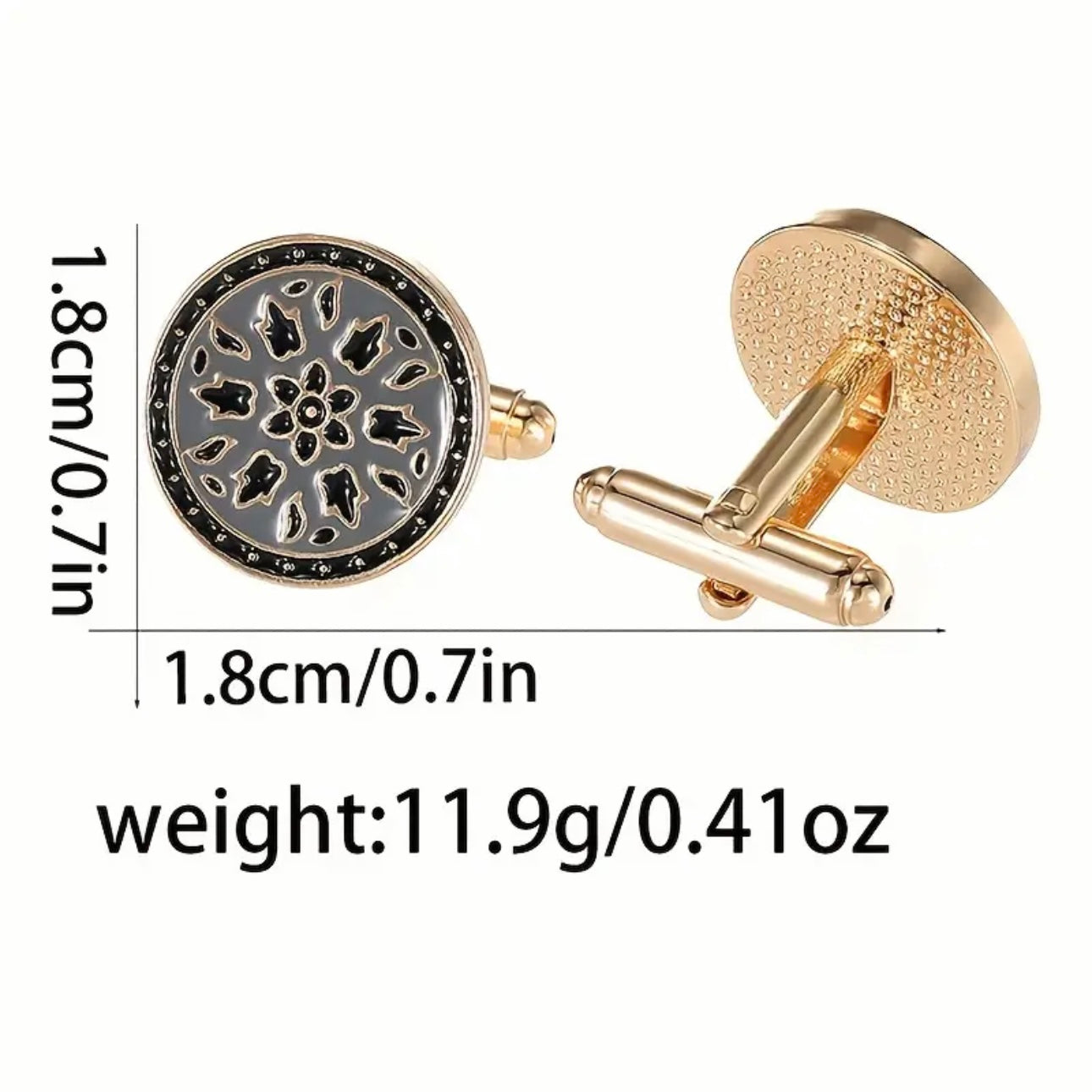 Gold Grey French Cufflinks