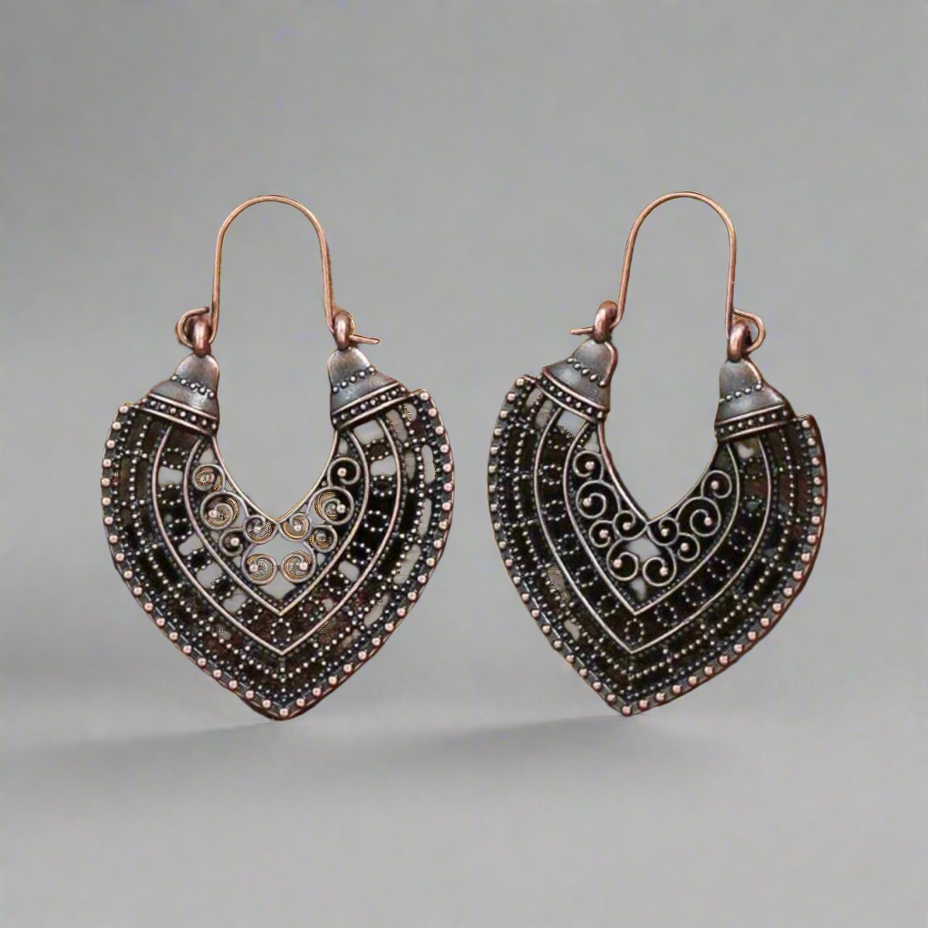 Retro Bronze Tone Earrings