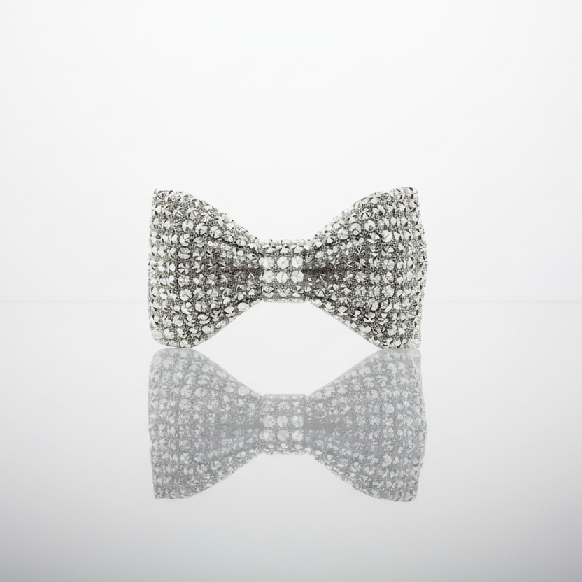 Silver Stars Beaded Bowtie