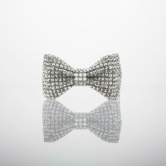 Silver Stars Beaded Bowtie