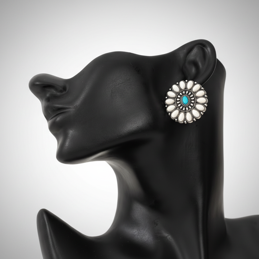 Oval Turquoise Earrings