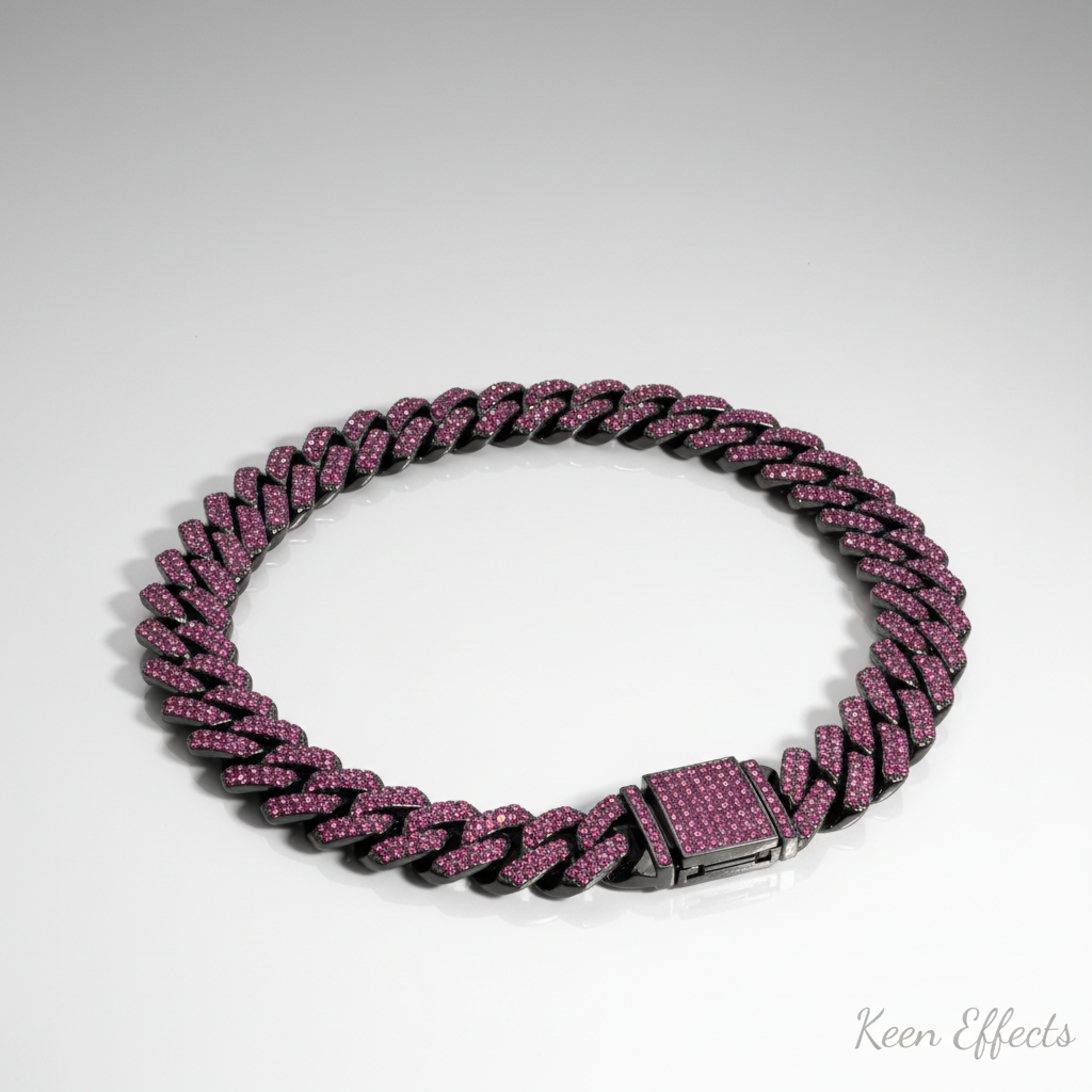 Purple Cuban Chain Set