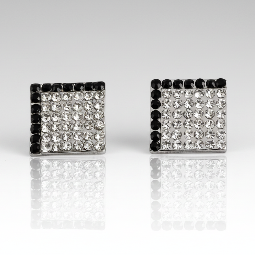 Clear & Black Cufflinks