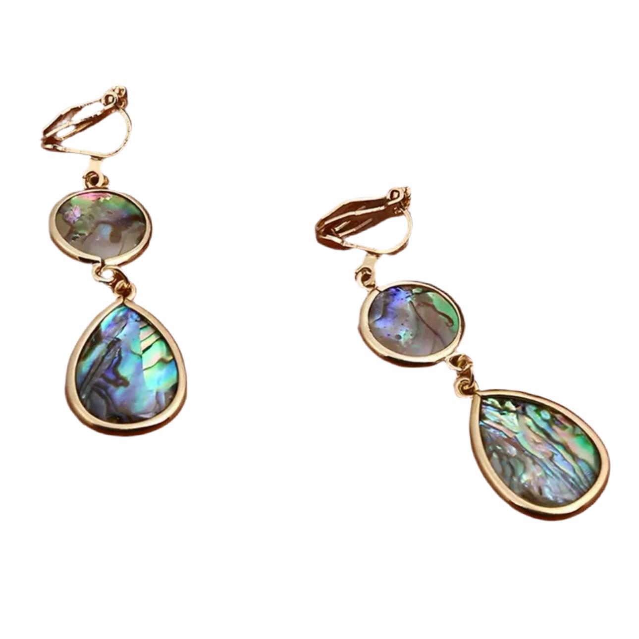 Abalone Shell Clip Earrings