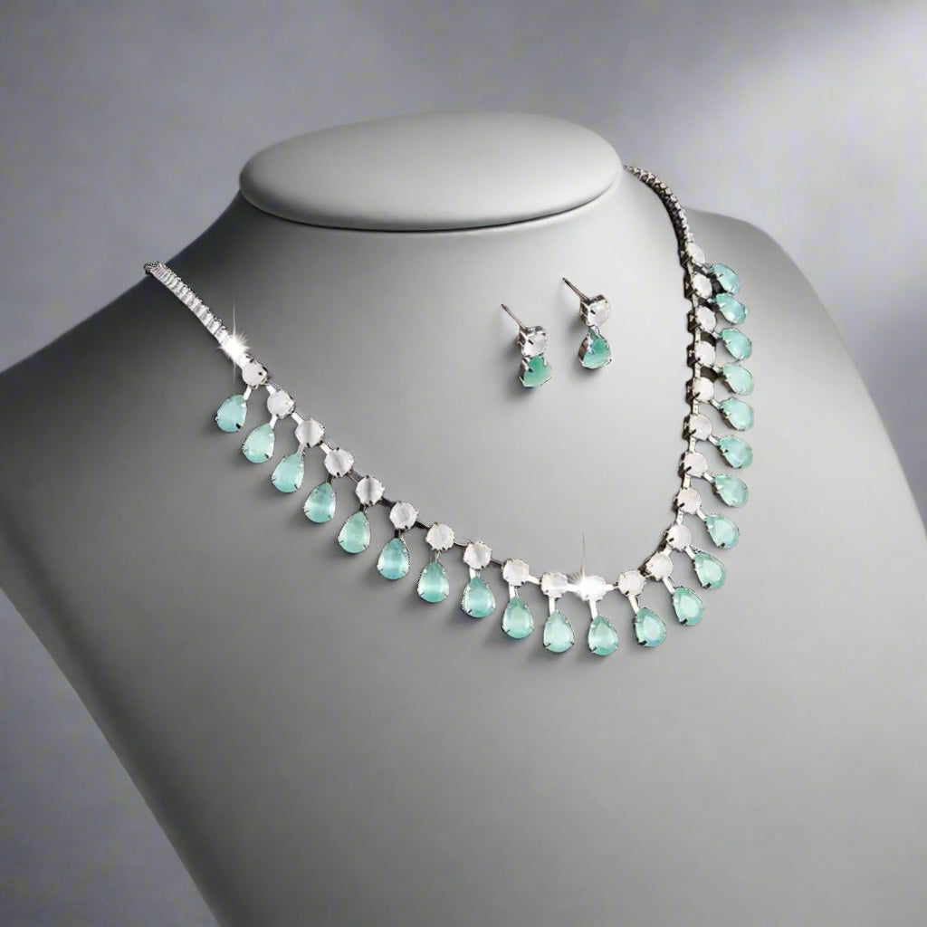 Green Water Drop Jewelry Set