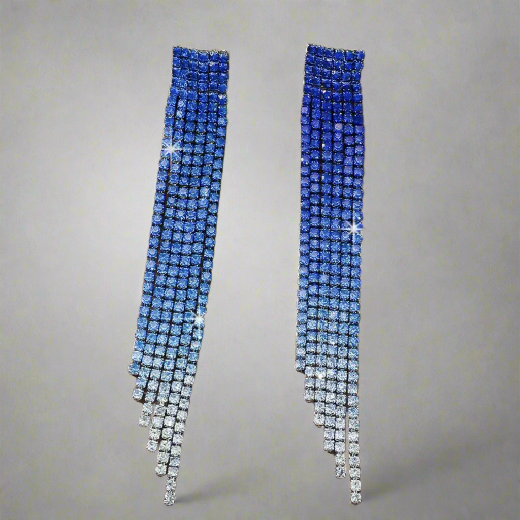 Blue Tassel Earrings