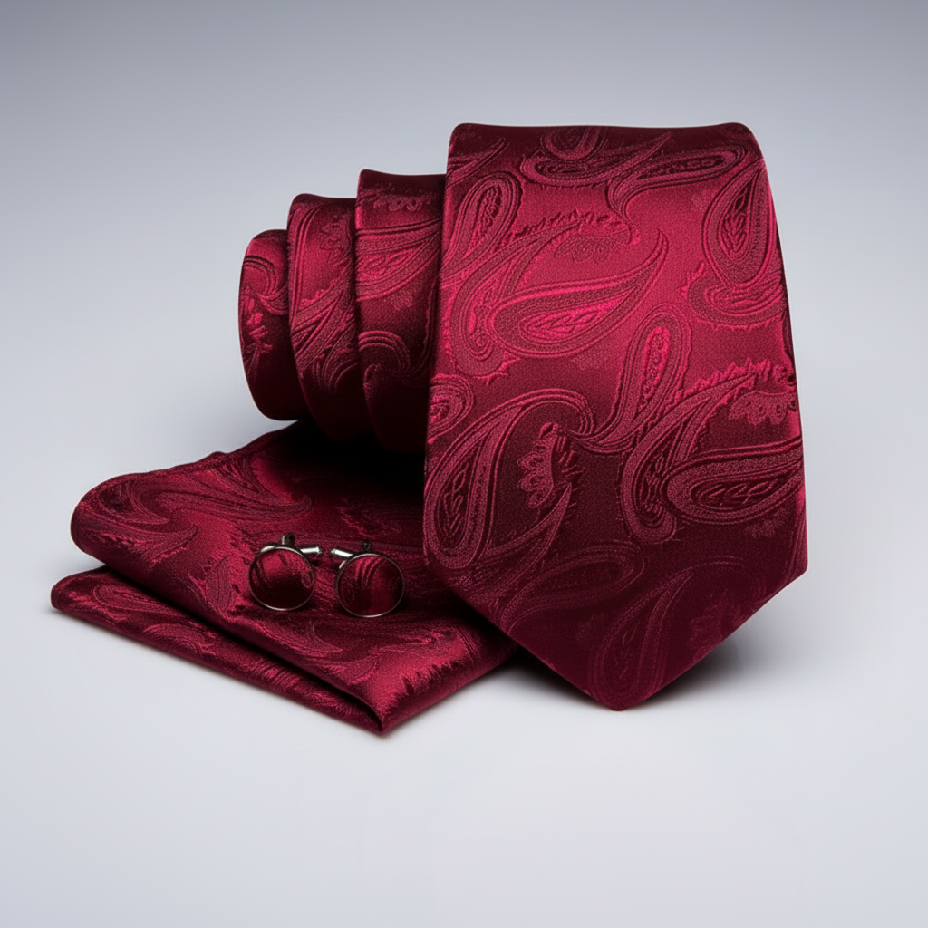 Red Claret Necktie Set