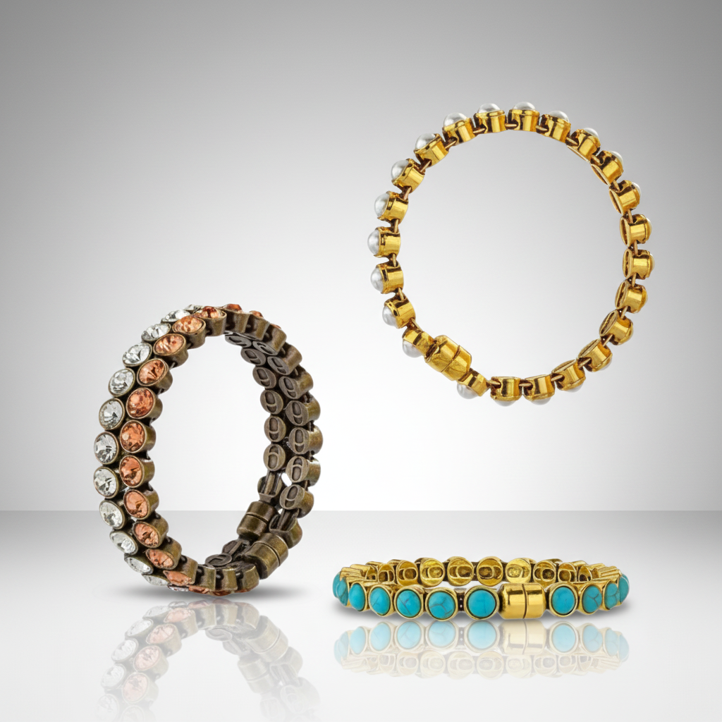 Turquoise Gold Magnetic Clasp Bracelet