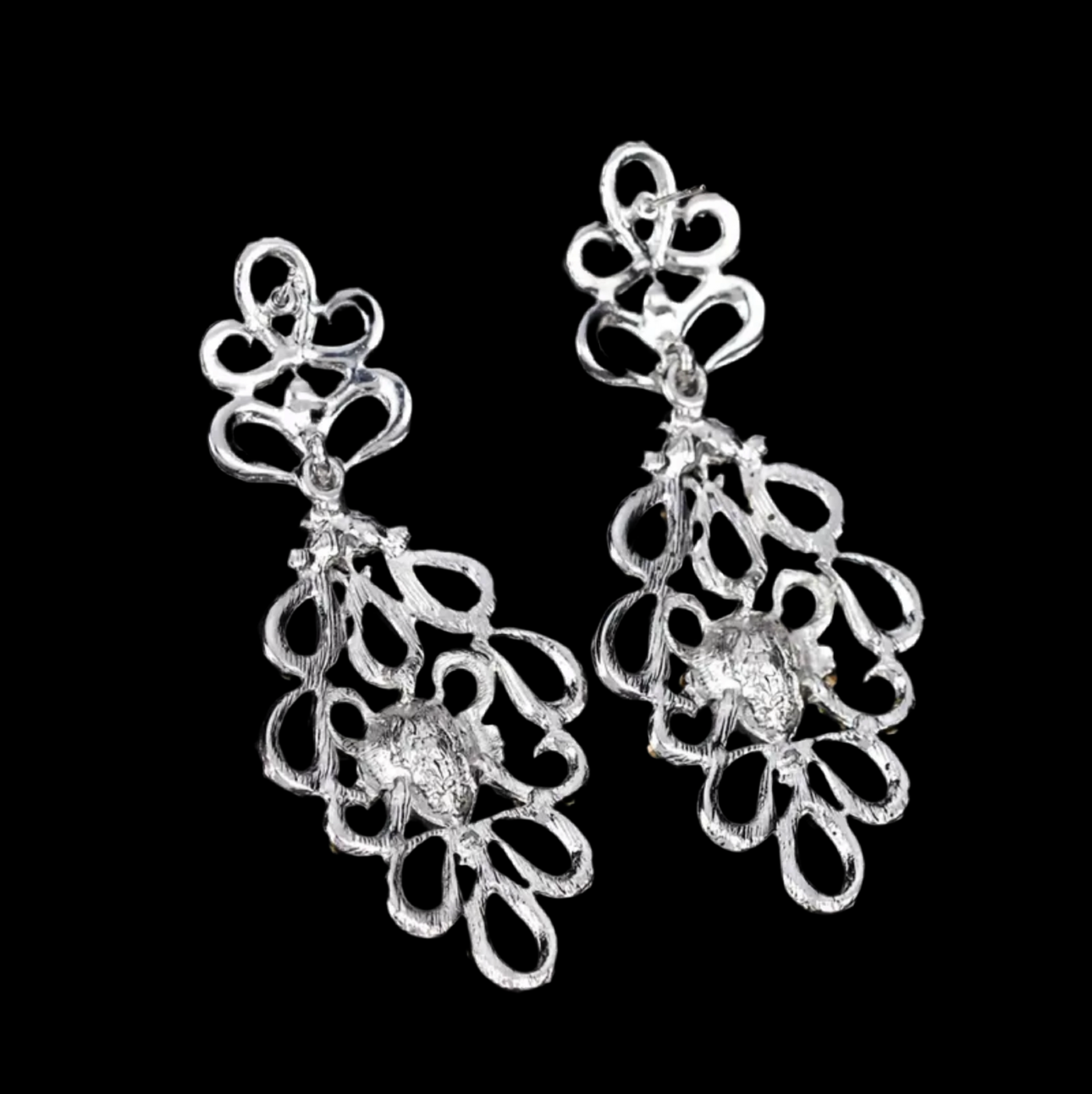 Rhinestone Silver Earrings