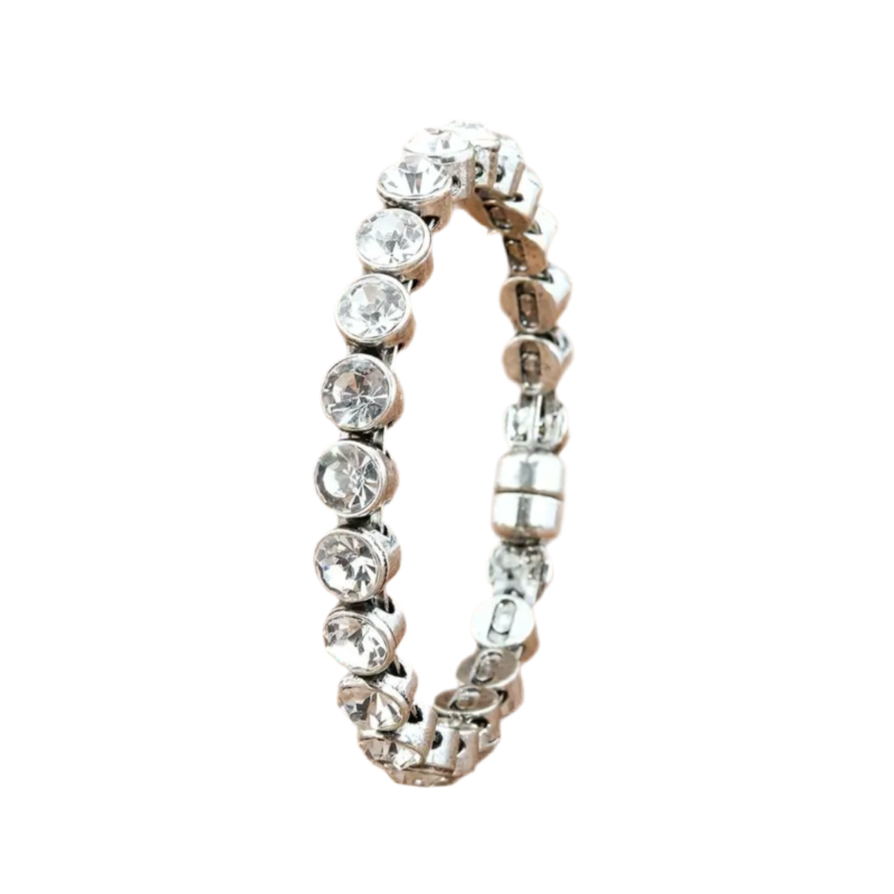 Clear Silver Rhinestone Bangle