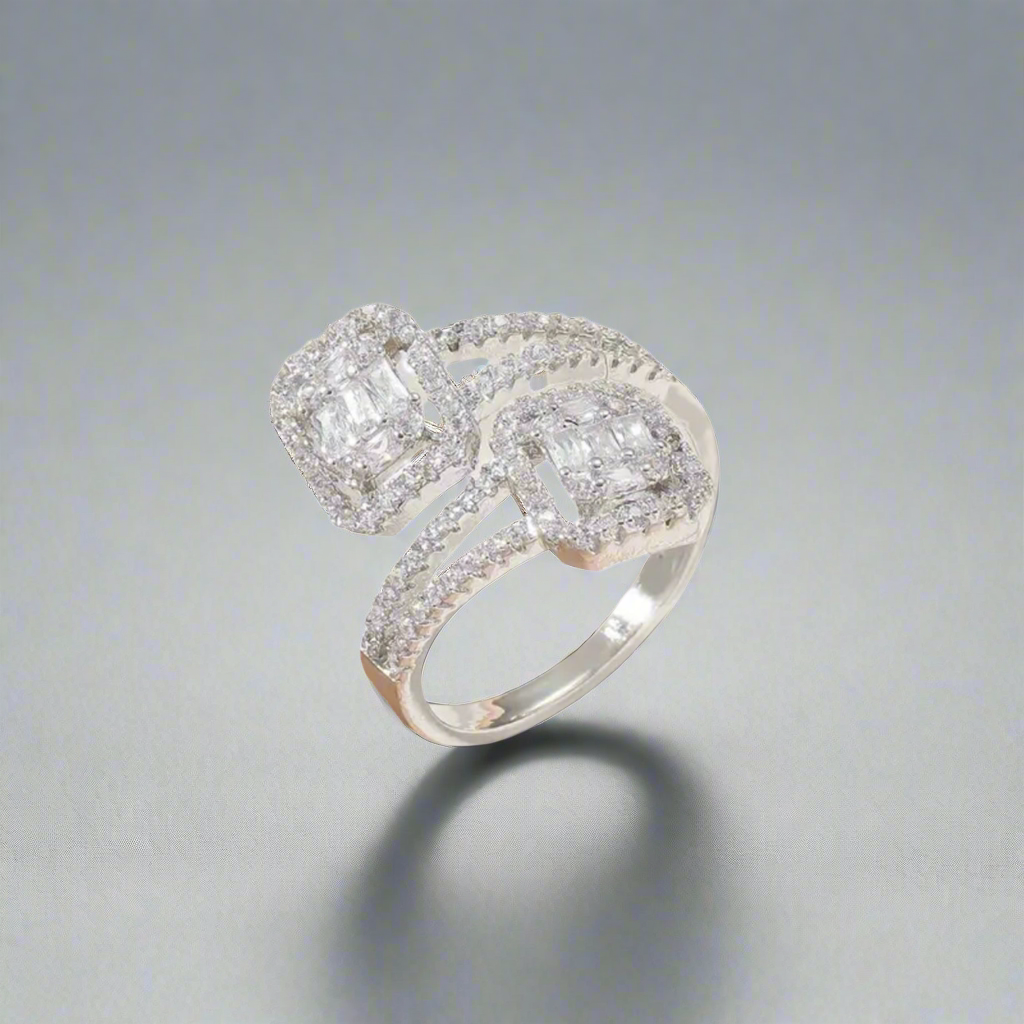 Zircon Wrap All-Fit Ring in Silver