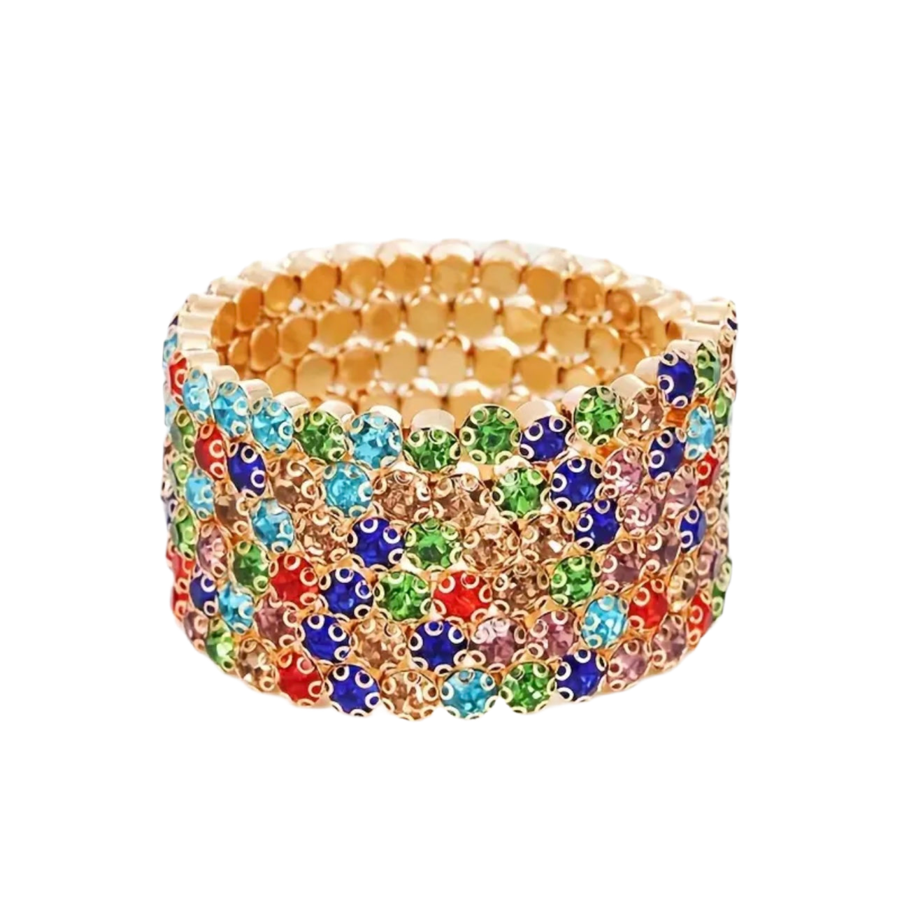 Multicolor 6 Row Flexible Bracelet