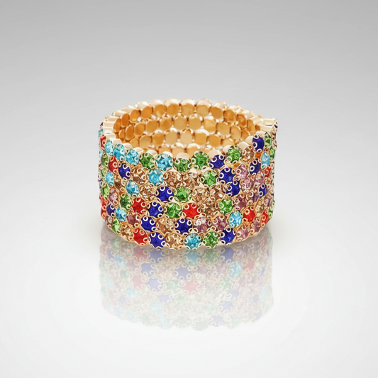 Flexible 6 Row Multicolor Bracelet