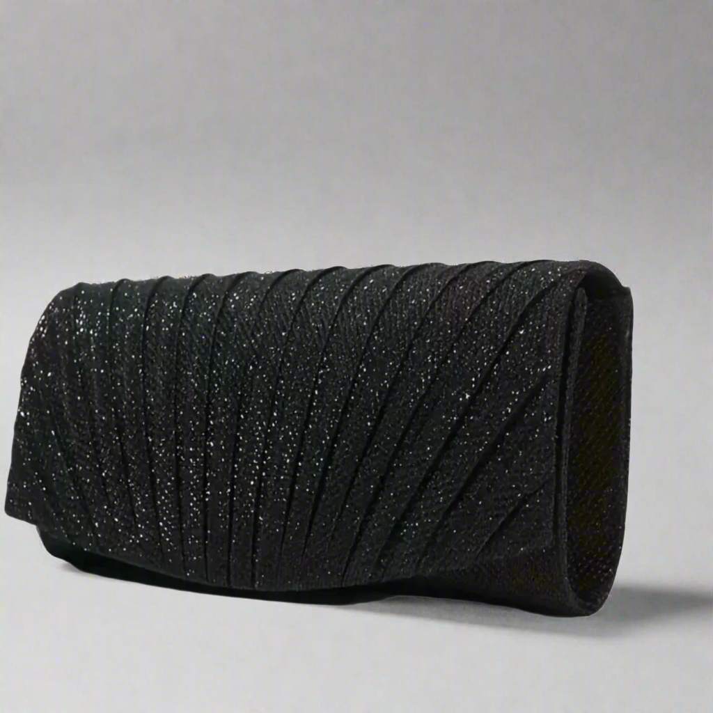 Black Sparkle Fabric Clutch