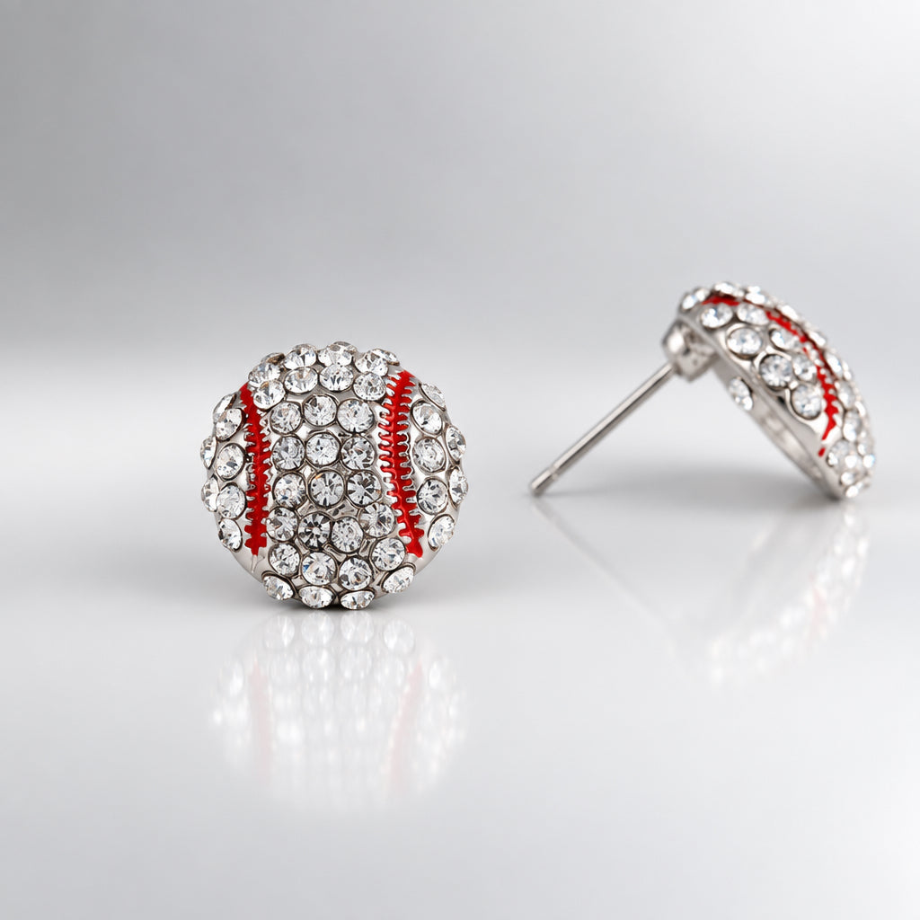 Sports Rhinestone Stud Earrings