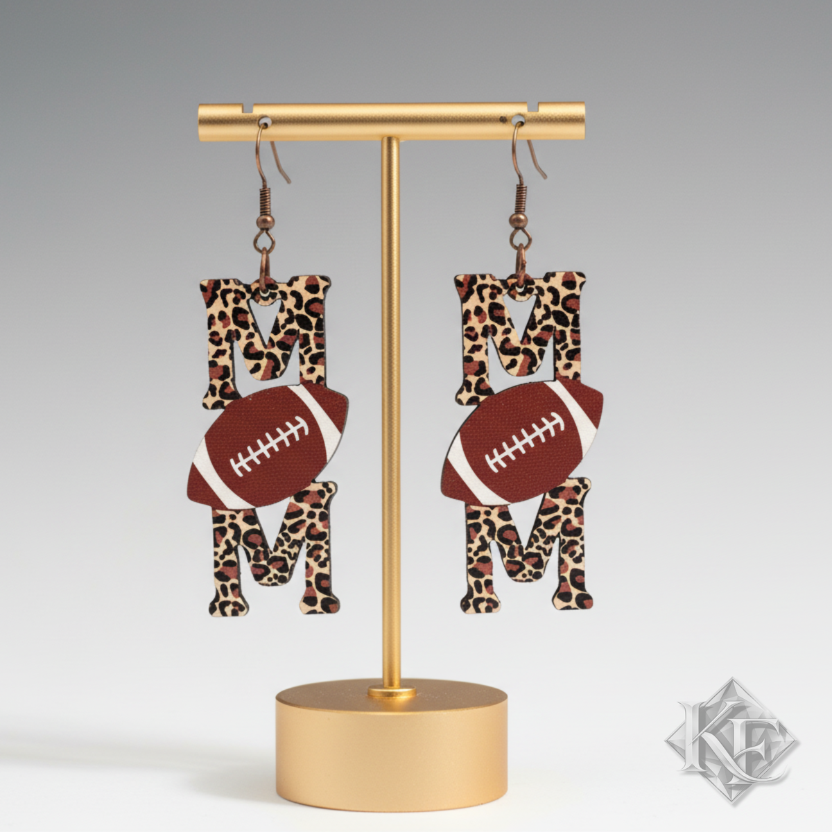Football Mom Leopard Earrings