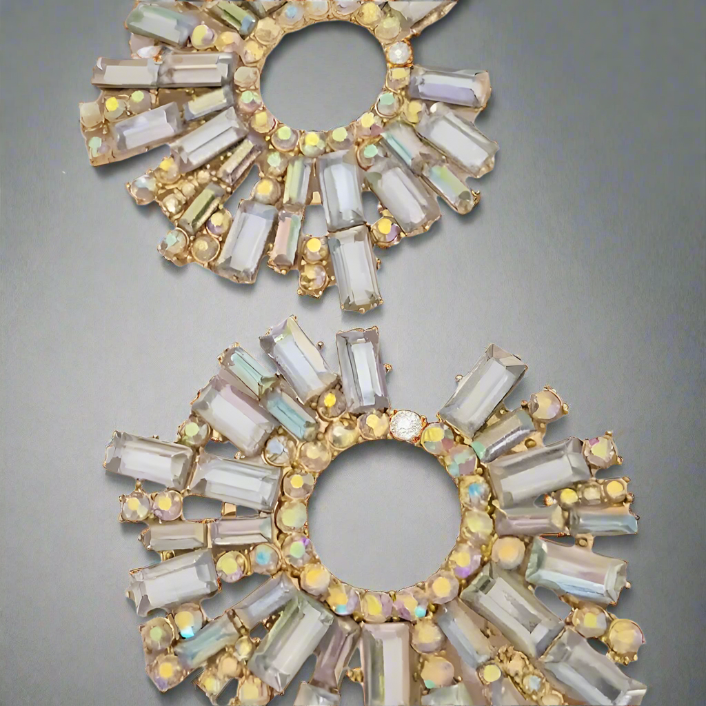 Bold Iridescent Gold Geometric Earrings