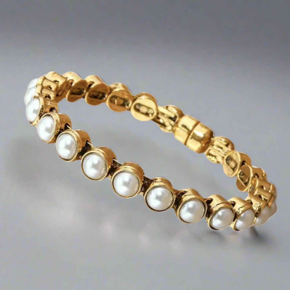 Pearl Gold Magnetic Clasp Bracelet
