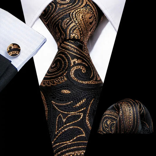 Gold & Black Barry Wang Necktie Sets