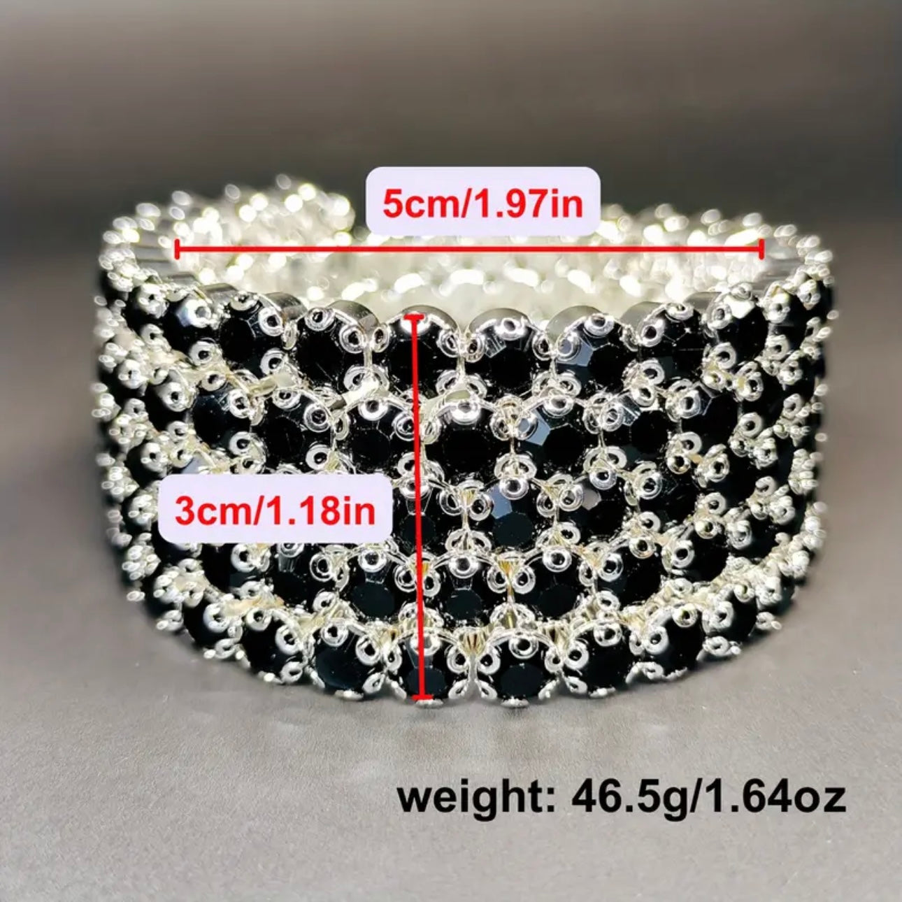 Black 5 Row Flexible Bracelet