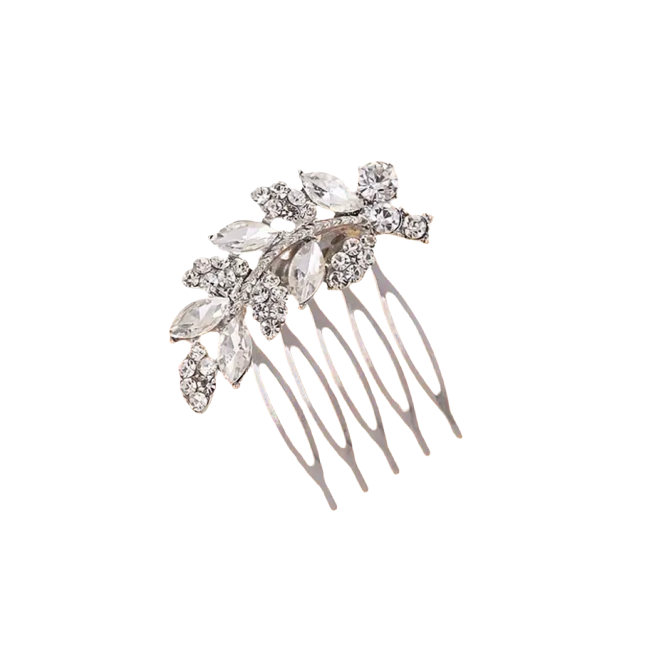 Petite Gold Clear Rhinestone Hair Comb