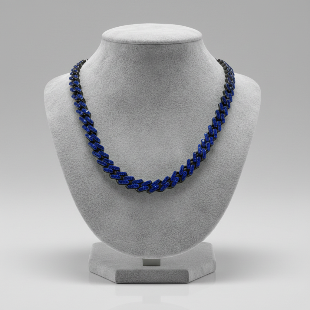 Blue Cuban Chain Necklace