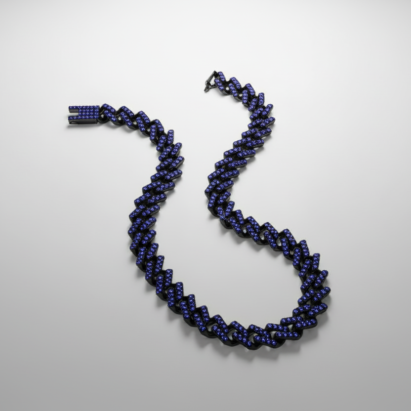 Blue Cuban Chain Necklace