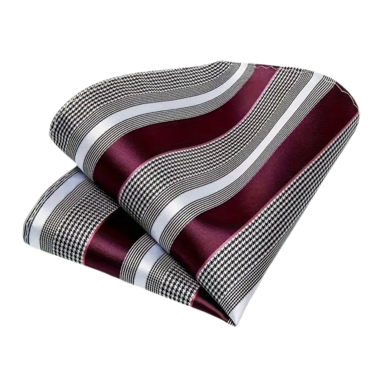 Burgundy Stripe Necktie Set