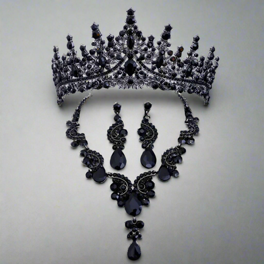 Black Tiara Jewelry Set