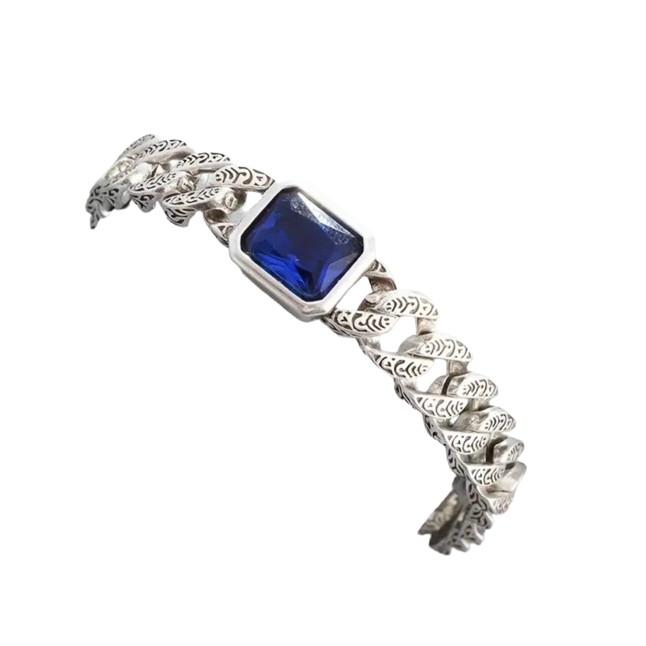 Blue Cuban Chain Bracelet