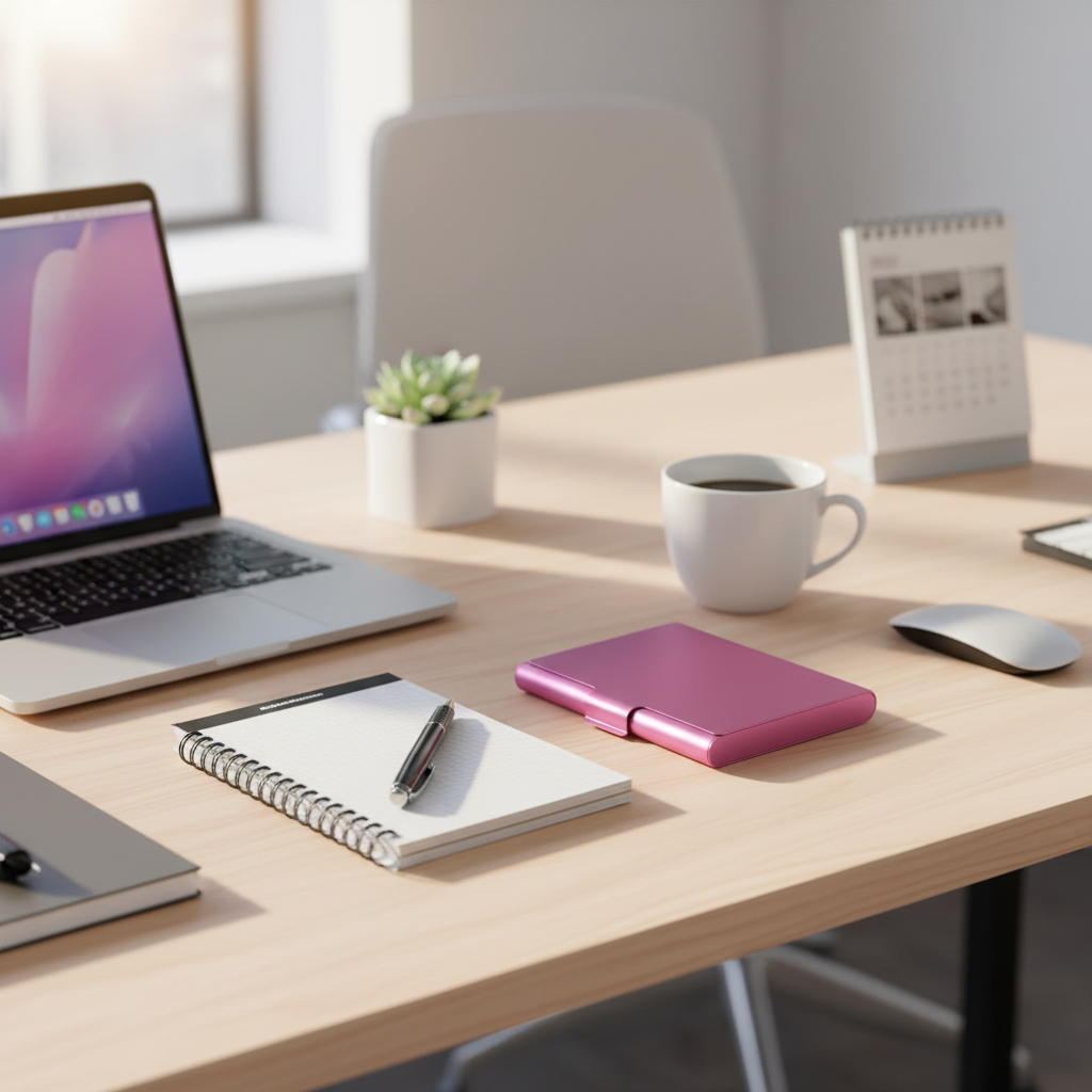 Slim Business Card Case Pink