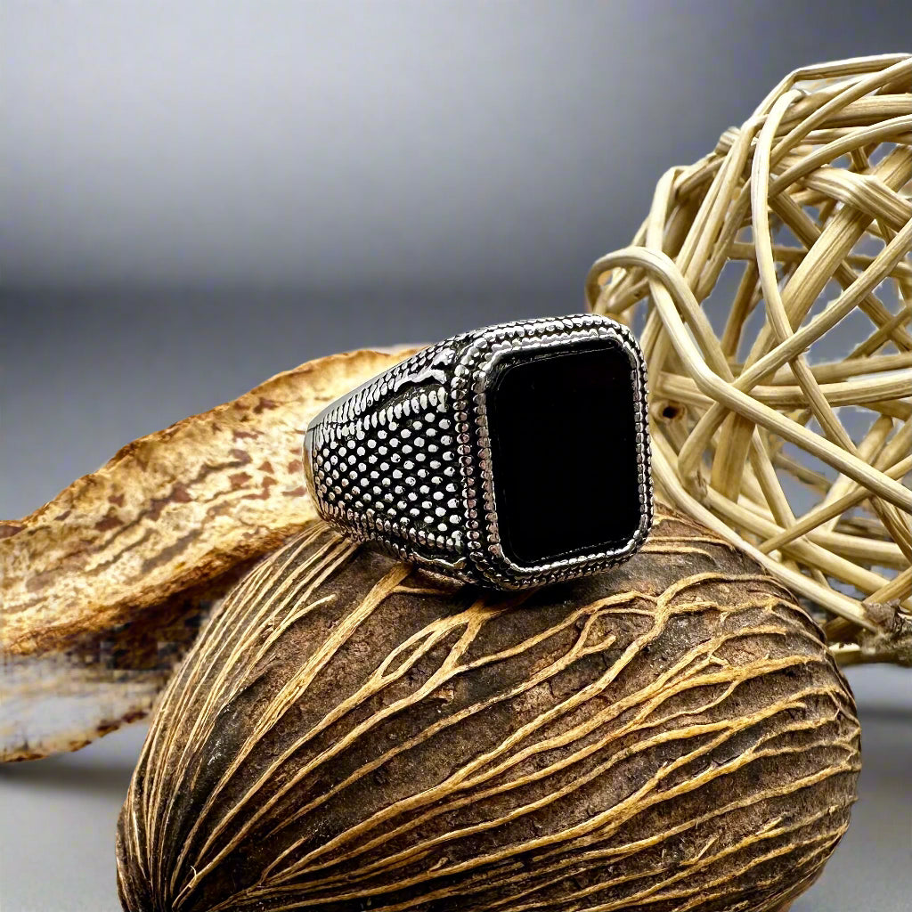 Black & Silver Signet Ring