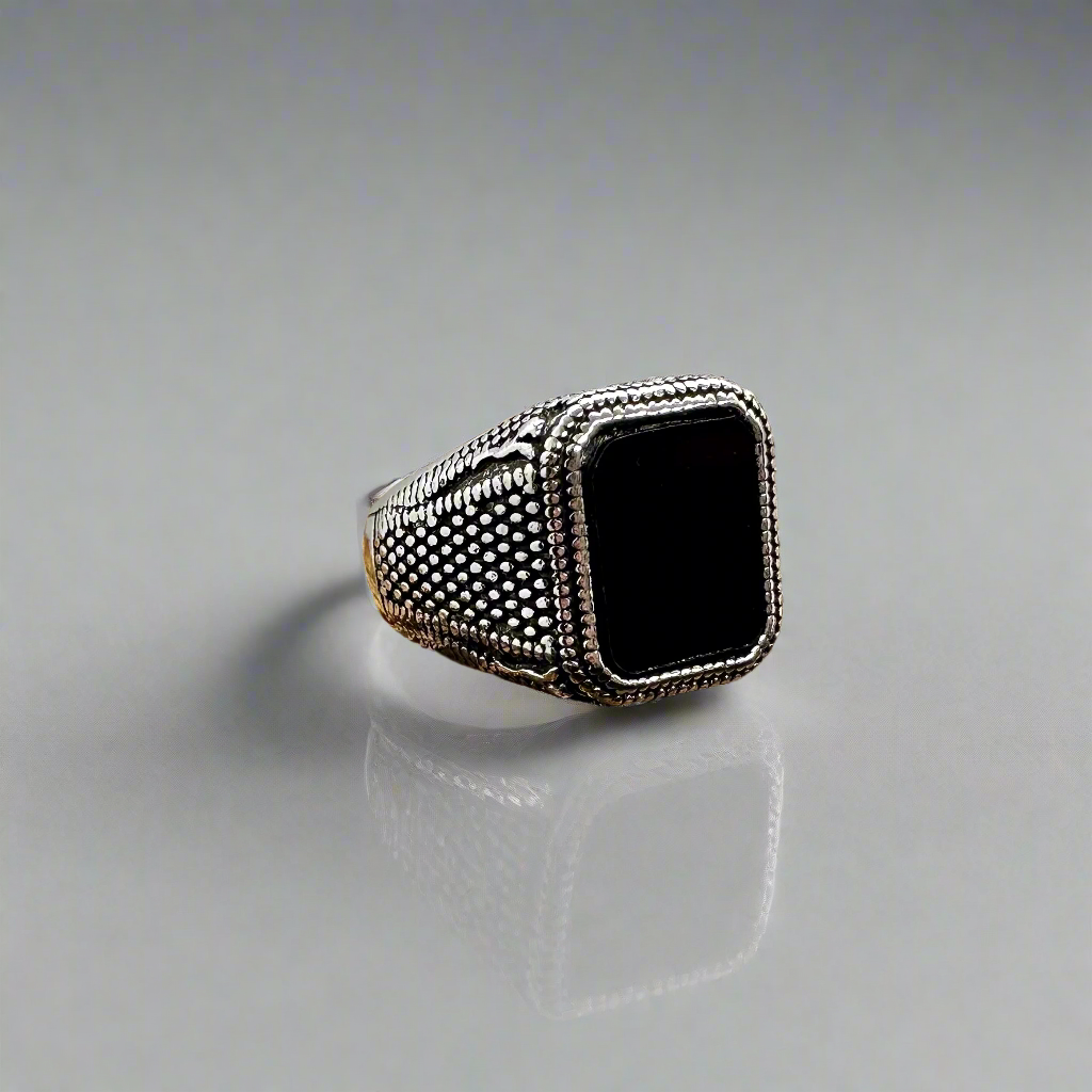 Black & Silver Signet Ring