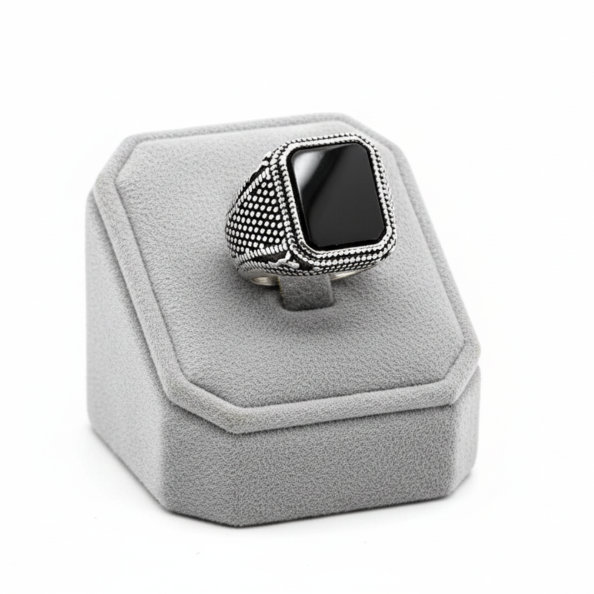 Black & Silver Signet Ring