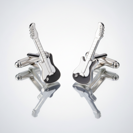 Guitar Cufflinks in Black