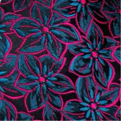 Pink Blue Floral Necktie Set