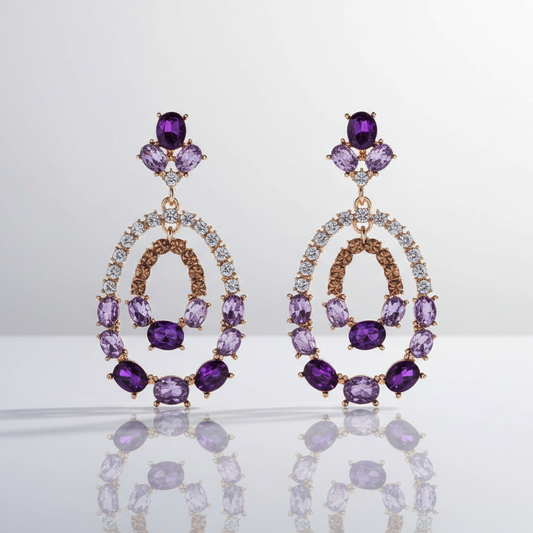 Vintage Purple Statement Earrings
