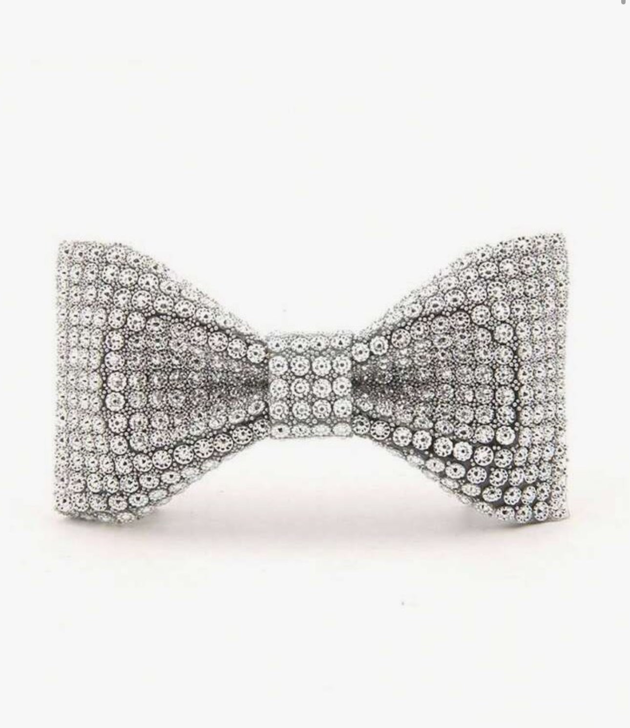 Silver Beaded Bowtie