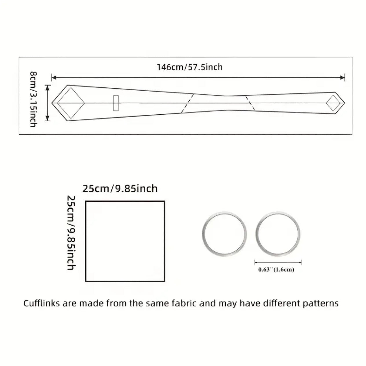 Maroon White Necktie Set