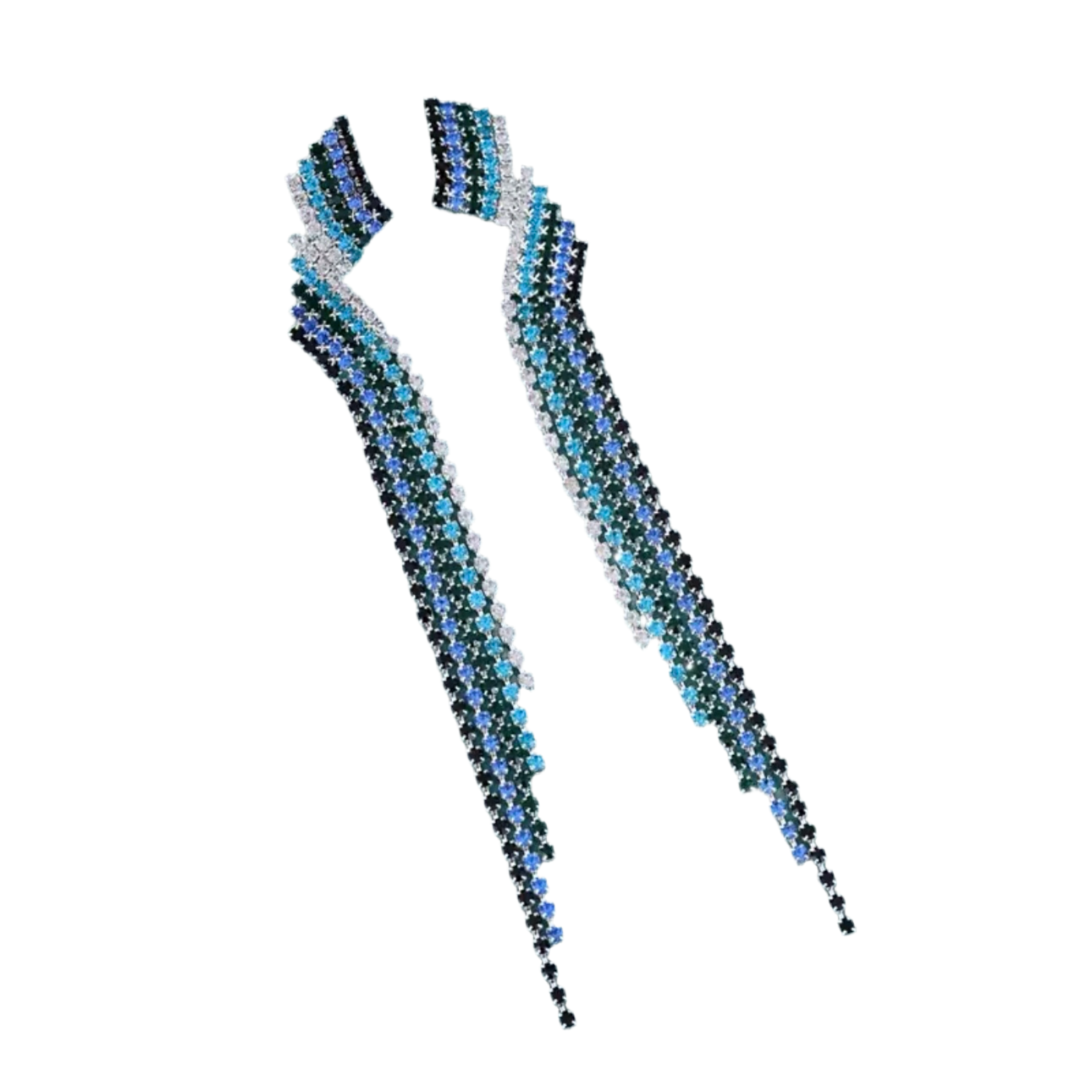 Arc Blue Tassel Earrings