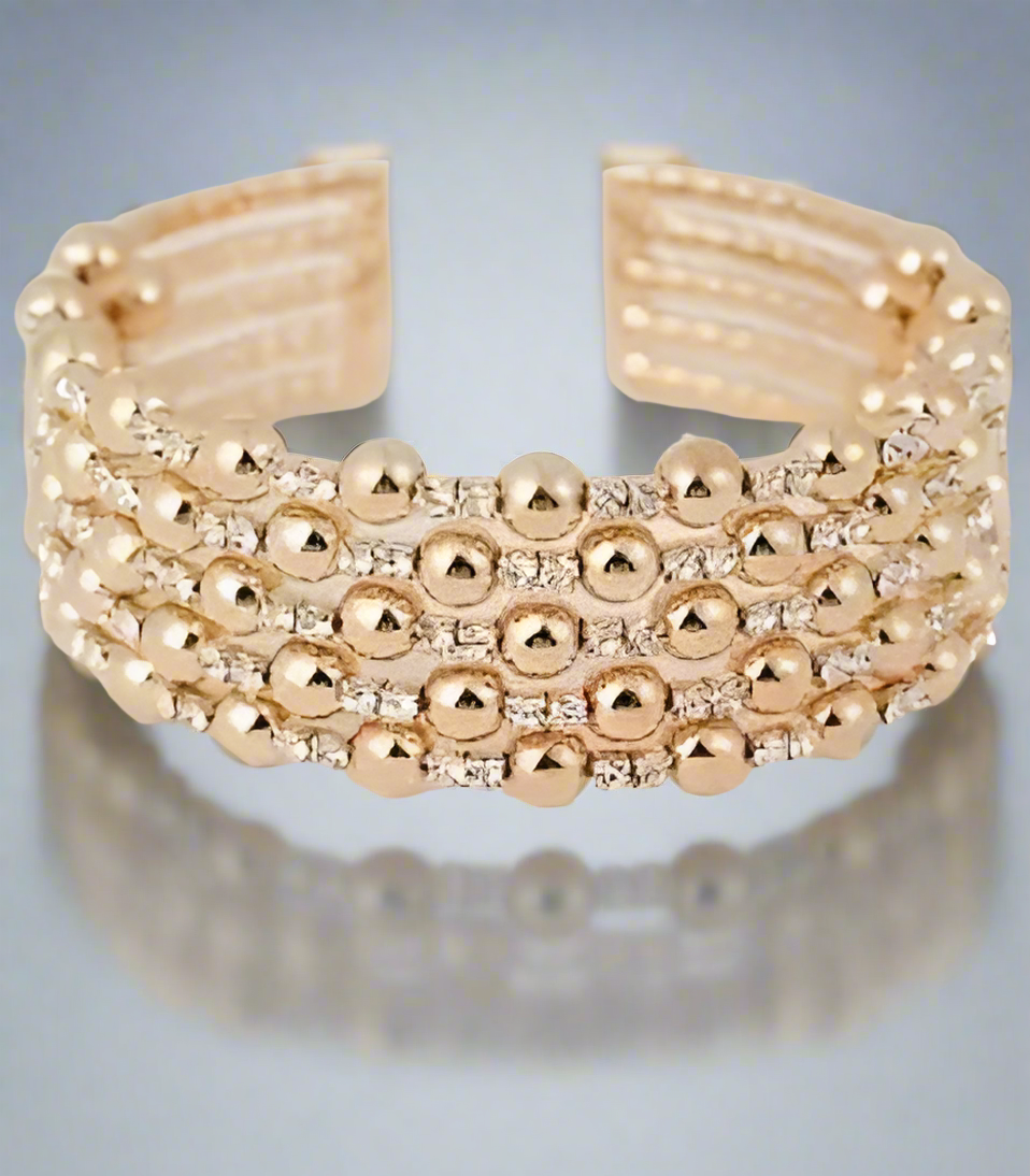 Gold Rhinestone Cuff Bracelet