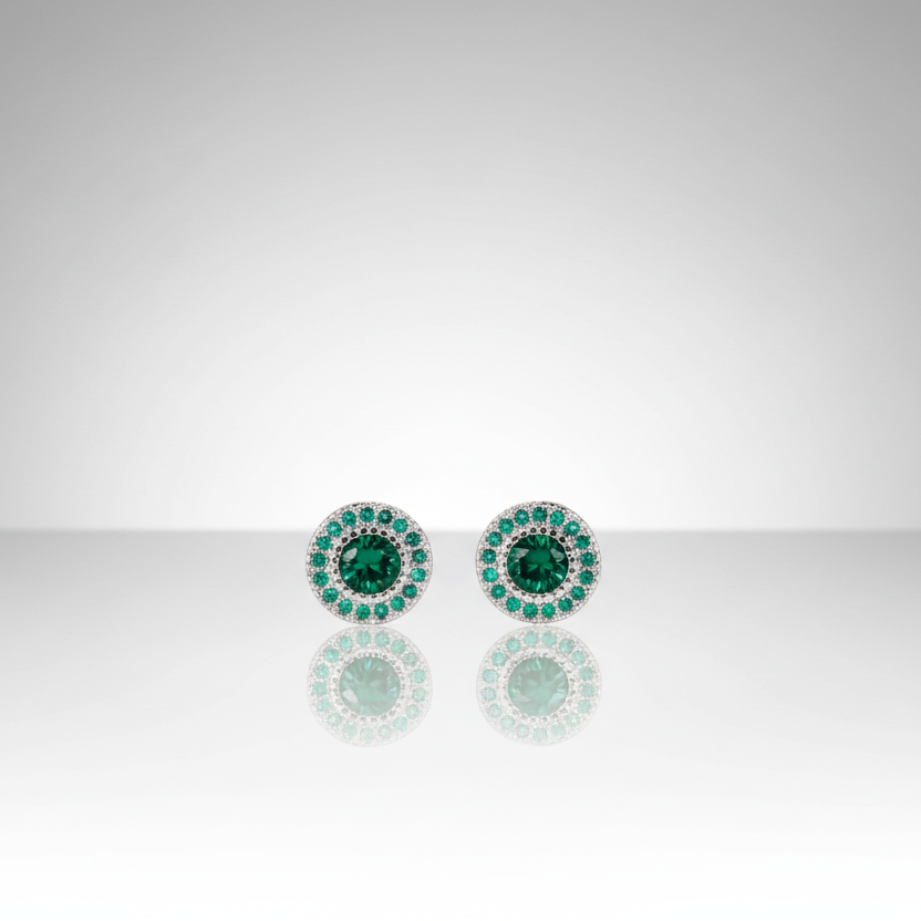 Green Zircon Stud Earrings