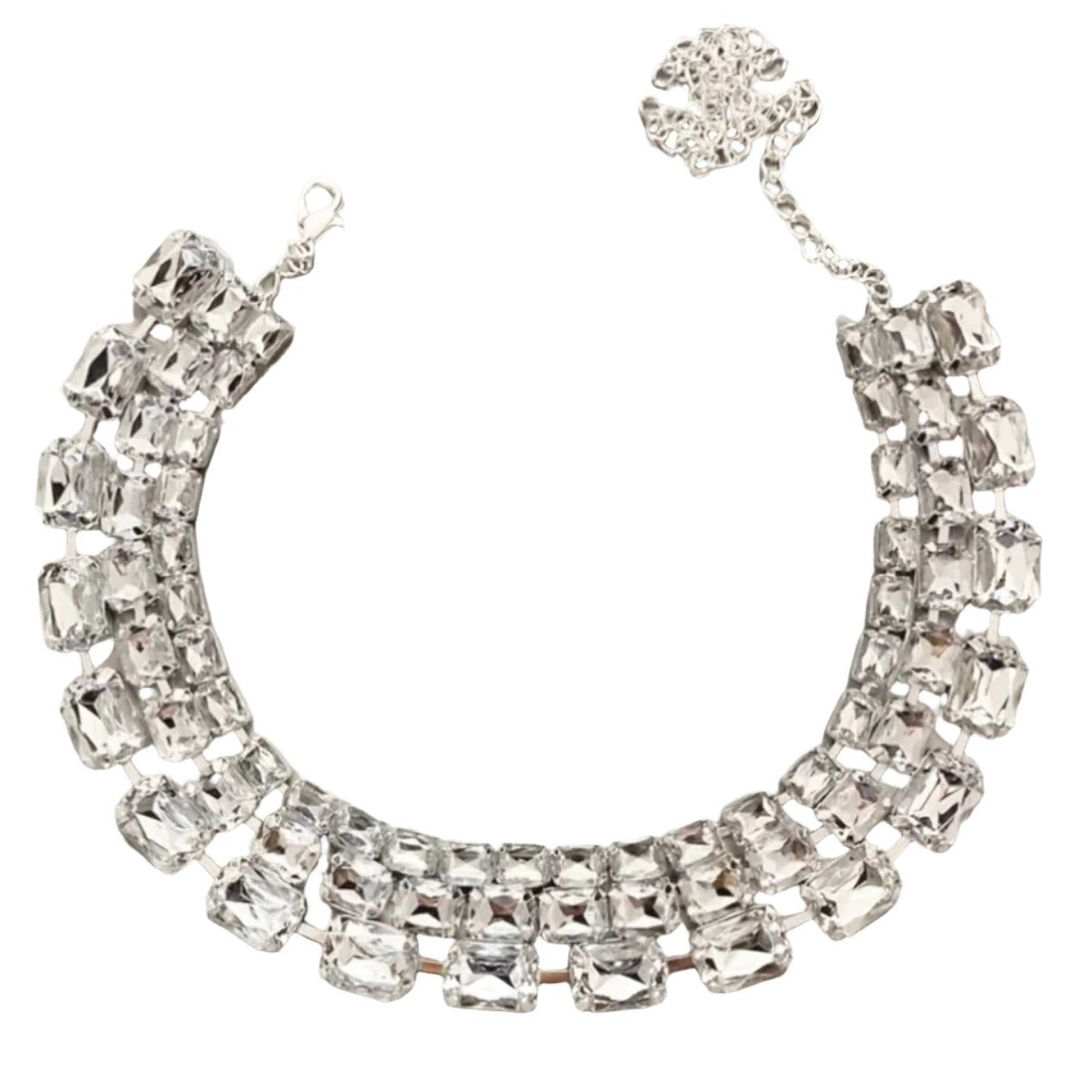 Rhinestone Glam Choker Necklace