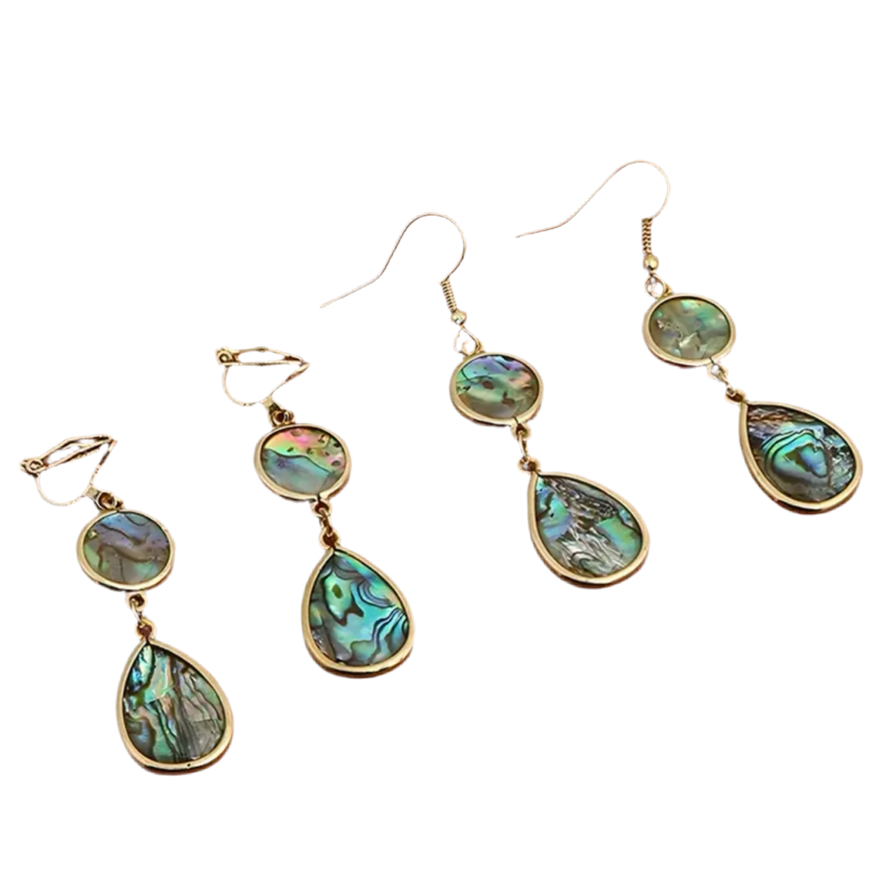 Abalone Shell Clip Earrings