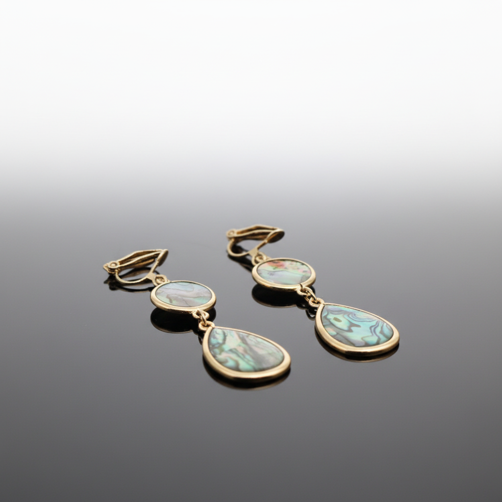 Abalone Shell Clip Earrings