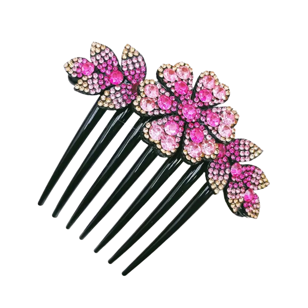 Flower Hair Comb Pink