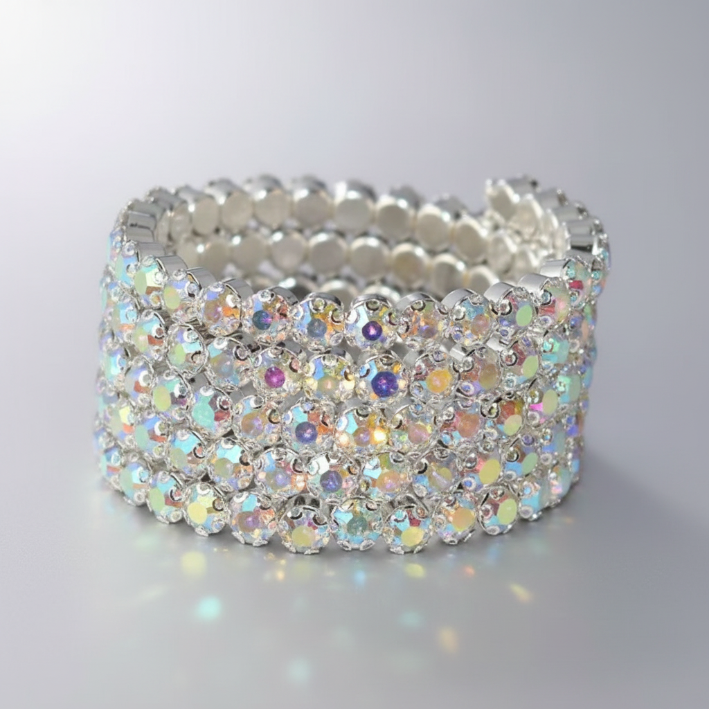 Flexible 5 Row Bracelets-Gold Setting