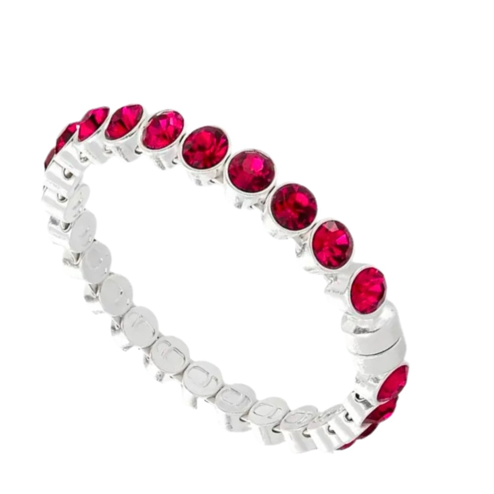 Rose Red Silver Bracelet