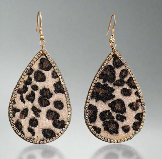 Animal Print Teardrop Earrings