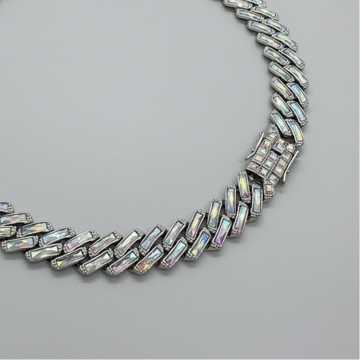 Iridescent (AB) Cuban Chain Necklace